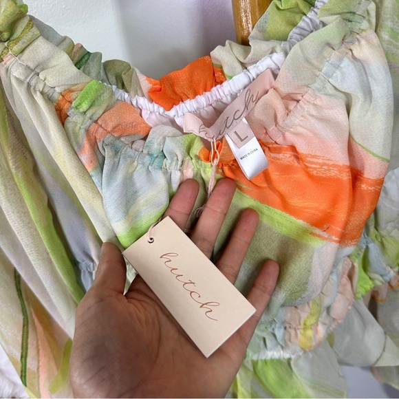 NWT Anthropologie Hutch Ruffle Green Top sz L - Picture 6 of 6